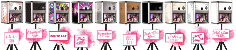 Unterschiedliche Fotoboxen mit interessanten Designs