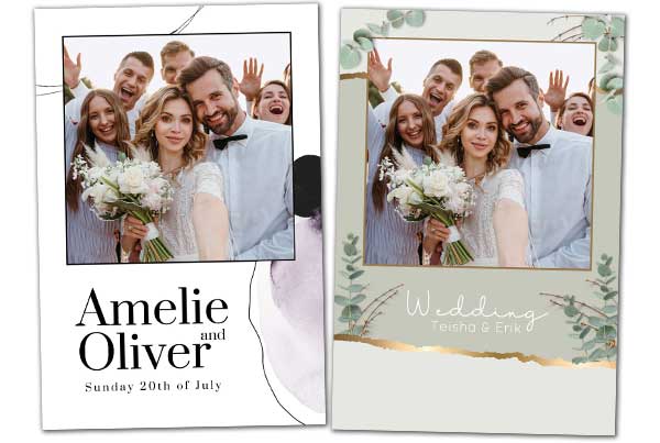 Hochzeitskarte Traumhaft schöne Fotobox Prints mit den Pola Style Design Karten