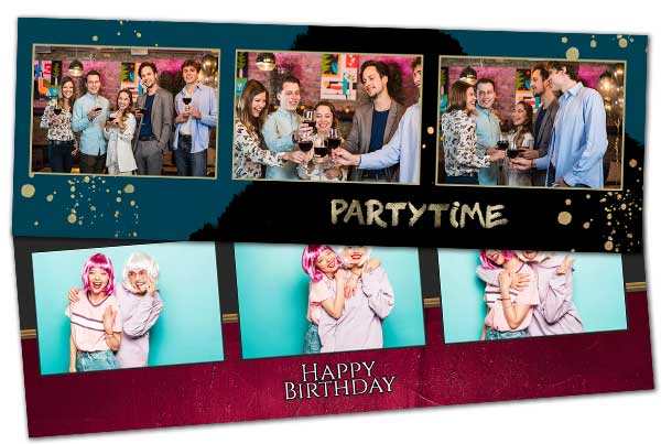 geburtstagskarte Party Time mit den Loona Streifen zur Hochzeit