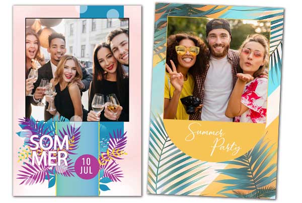 sommer-beach-party Fotobox Printdesign Sommerfest im Polaroid Style