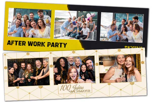 Firmen-party Coole Fotostreifen zur Firmenfeier individuell nach Kundenbedürfnissen kreiert