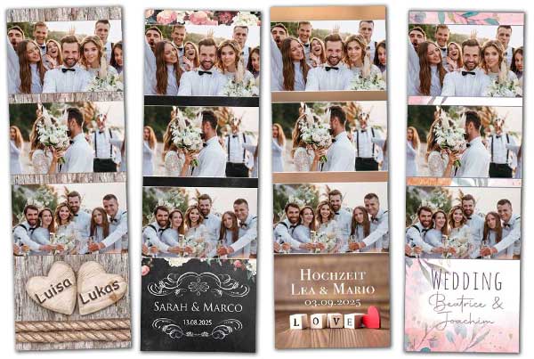klassische Fotostreifen zur Fotobox Hochzeit Fete